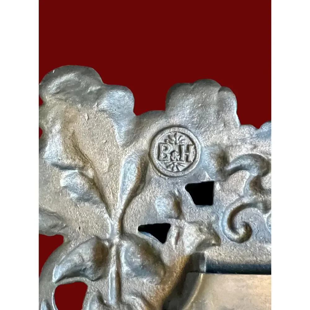 Antique Bradley & Hubbard Table Mirror-Art Nouveau Oak Leaf-Easel Frame-Vanity